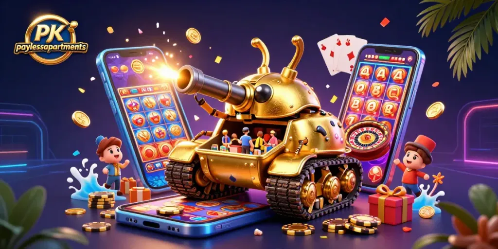 playlessapartments reveals a dynamic casino world within a golden beetle tank